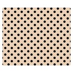 Polka Dots - Black on Pastel Brown Double Sided Flano Blanket (Small)