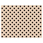 Polka Dots - Black on Pastel Brown Double Sided Flano Blanket (Medium)