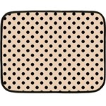 Polka Dots - Black on Pastel Brown Fleece Blanket (Mini)