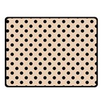 Polka Dots - Black on Pastel Brown Fleece Blanket (Small) (One Side)