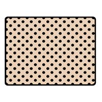 Polka Dots - Black on Pastel Brown Double Sided Fleece Blanket (Small) (Two Sides)