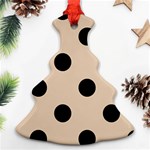 Polka Dots - Black on Pastel Brown Ornament (Christmas Tree)