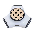 Polka Dots - Black on Pastel Brown Portable USB Hub (One Side)