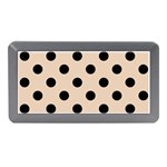 Polka Dots - Black on Pastel Brown Memory Card Reader (Mini)