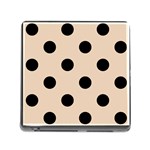 Polka Dots - Black on Pastel Brown Memory Card Reader (Square)