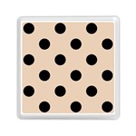 Polka Dots - Black on Pastel Brown Memory Card Reader with Storage (Square)