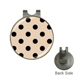 Polka Dots - Black on Pastel Brown Golf Ball Marker Hat Clip