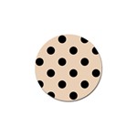 Polka Dots - Black on Pastel Brown Golf Ball Marker (10 pack)