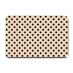 Polka Dots - Black on Pastel Brown Small Doormat