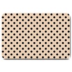 Polka Dots - Black on Pastel Brown Large Doormat