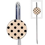 Polka Dots - Black on Pastel Brown Book Mark