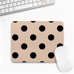 Polka Dots - Black on Pastel Brown Small Mousepad