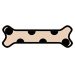 Polka Dots - Black on Pastel Brown Magnet (Dog Bone)