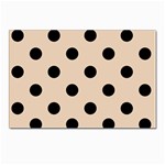 Polka Dots - Black on Pastel Brown Postcard 4  x 6 