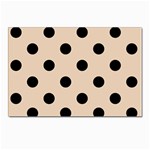 Polka Dots - Black on Pastel Brown Postcard 5  x 7 