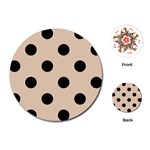 Polka Dots - Black on Pastel Brown Playing Cards (Round)