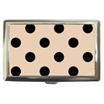 Polka Dots - Black on Pastel Brown Cigarette Money Case