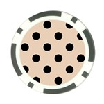 Polka Dots - Black on Pastel Brown Poker Chip Card Guard