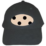 Polka Dots - Black on Pastel Brown Black Cap