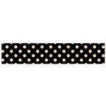 Polka Dots - Pastel Brown on Black Flano Scarf (Small)