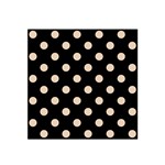 Polka Dots - Pastel Brown on Black Satin Bandana Scarf