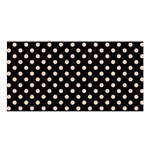 Polka Dots - Pastel Brown on Black Satin Shawl