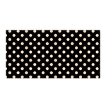 Polka Dots - Pastel Brown on Black Satin Wrap