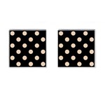 Polka Dots - Pastel Brown on Black Cufflinks (Square)