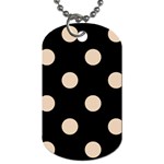 Polka Dots - Pastel Brown on Black Dog Tag (Two Sides)