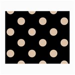 Polka Dots - Pastel Brown on Black Small Glasses Cloth (2 Sides)