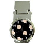 Polka Dots - Pastel Brown on Black Money Clip Watch