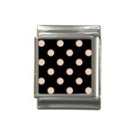 Polka Dots - Pastel Brown on Black Italian Charm (13mm)