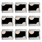 Polka Dots - Pastel Brown on Black 9mm Italian Charm (9 pack)