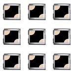 Polka Dots - Pastel Brown on Black Mega Link Italian Charm (9 pack)