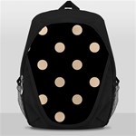 Polka Dots - Pastel Brown on Black Backpack Bag