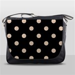 Polka Dots - Pastel Brown on Black Messenger Bag