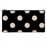 Polka Dots - Pastel Brown on Black Pencil Case