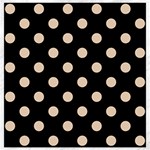 Polka Dots - Pastel Brown on Black Canvas 12  x 12 