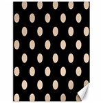 Polka Dots - Pastel Brown on Black Canvas 18  x 24 