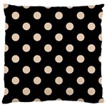 Polka Dots - Pastel Brown on Black Large Cushion Case (Two Sides)