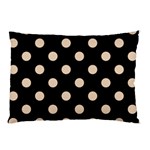 Polka Dots - Pastel Brown on Black Pillow Case (One Side)