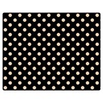 Polka Dots - Pastel Brown on Black Double Sided Flano Blanket (Medium)