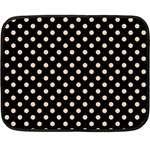 Polka Dots - Pastel Brown on Black Fleece Blanket (Mini)
