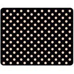 Polka Dots - Pastel Brown on Black Fleece Blanket (Medium) (One Side)