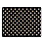 Polka Dots - Pastel Brown on Black Fleece Blanket (Small) (One Side)