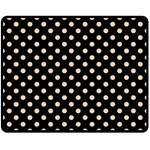 Polka Dots - Pastel Brown on Black Double Sided Fleece Blanket (Medium) (Two Sides)