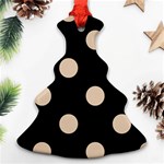 Polka Dots - Pastel Brown on Black Ornament (Christmas Tree)