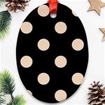 Polka Dots - Pastel Brown on Black Ornament (Oval)