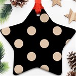 Polka Dots - Pastel Brown on Black Star Ornament (Two Sides)