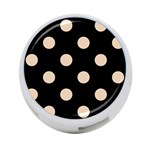 Polka Dots - Pastel Brown on Black 4-Port USB Hub (Two Sides)